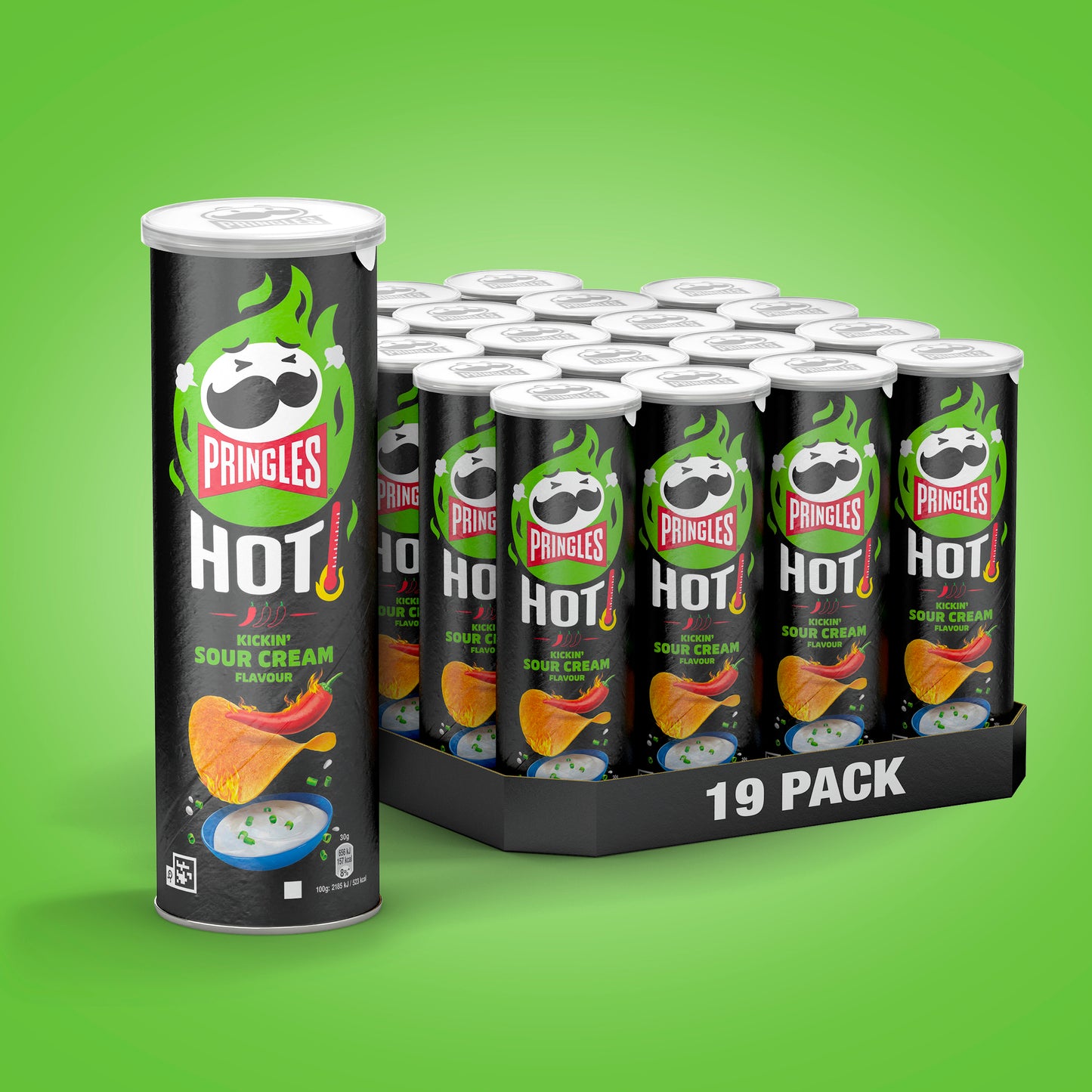 Pringles Hot Kickin' Sour Cream Flavour -  19x 160g