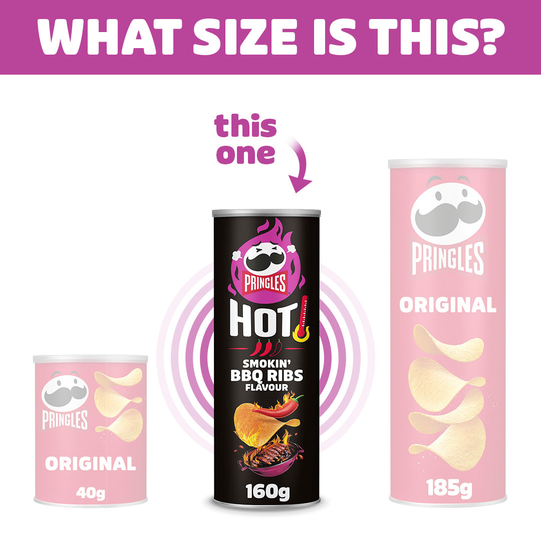 Pringles Hot Smokin' BBQ Ribs Flavour - 8x 160g