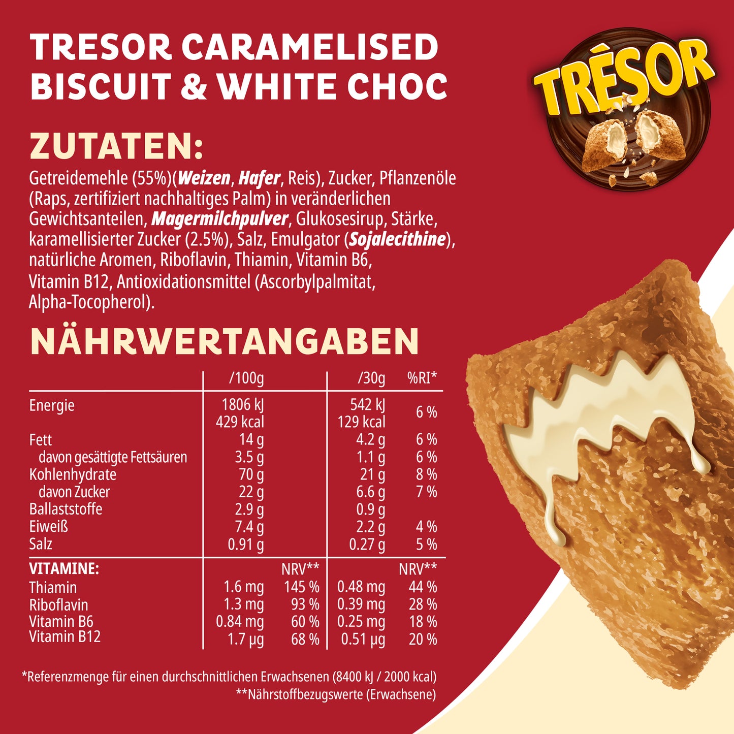 Tresor Caramelised Biscuit & White Choc - 6x 375g